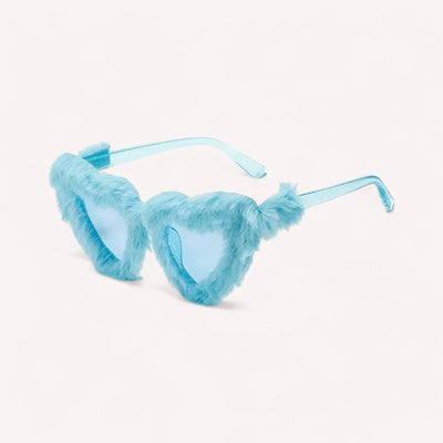 Lunettes de Soleil Femme en Forme de Coeur Fourrure