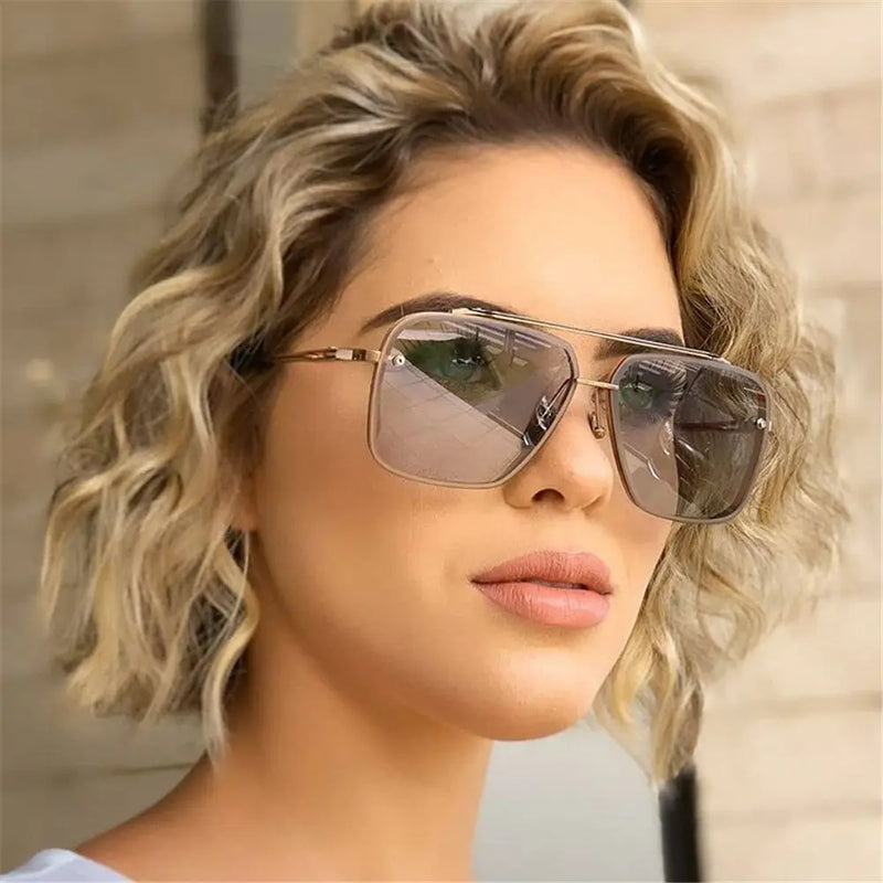 Lunettes de Soleil Femme Tendance Bicolore