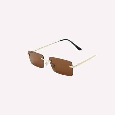 Lunettes de Soleil Femme Rectangulaires sans Monture