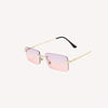 Lunettes de Soleil Femme Rectangulaires sans Monture