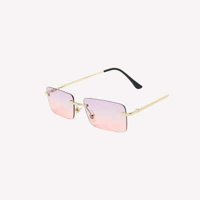 Lunettes de Soleil Femme Rectangulaires sans Monture