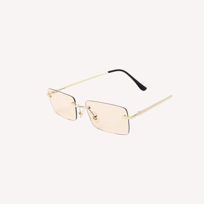 Lunettes de Soleil Femme Rectangulaires sans Monture