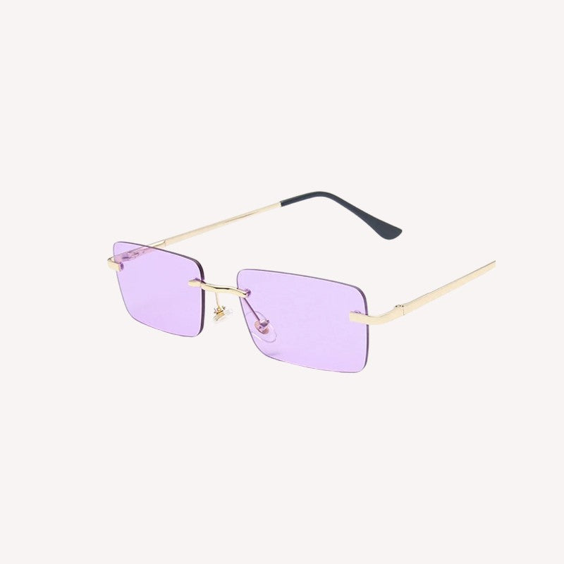 Lunettes de Soleil Femme Rectangulaires sans Monture